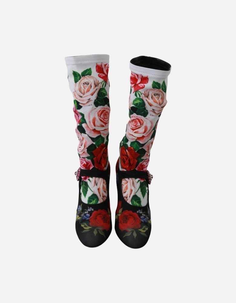 Floral Print Booties Rose Print Style Women - Multicolor