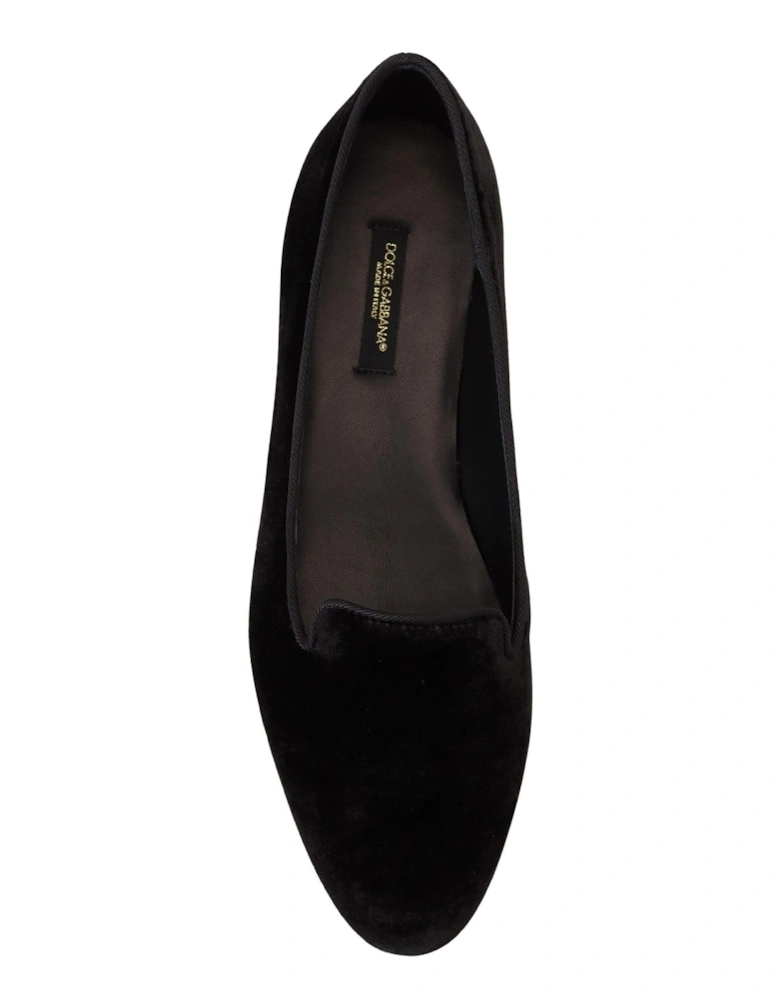 Velvet Ballerina Flats Black Women