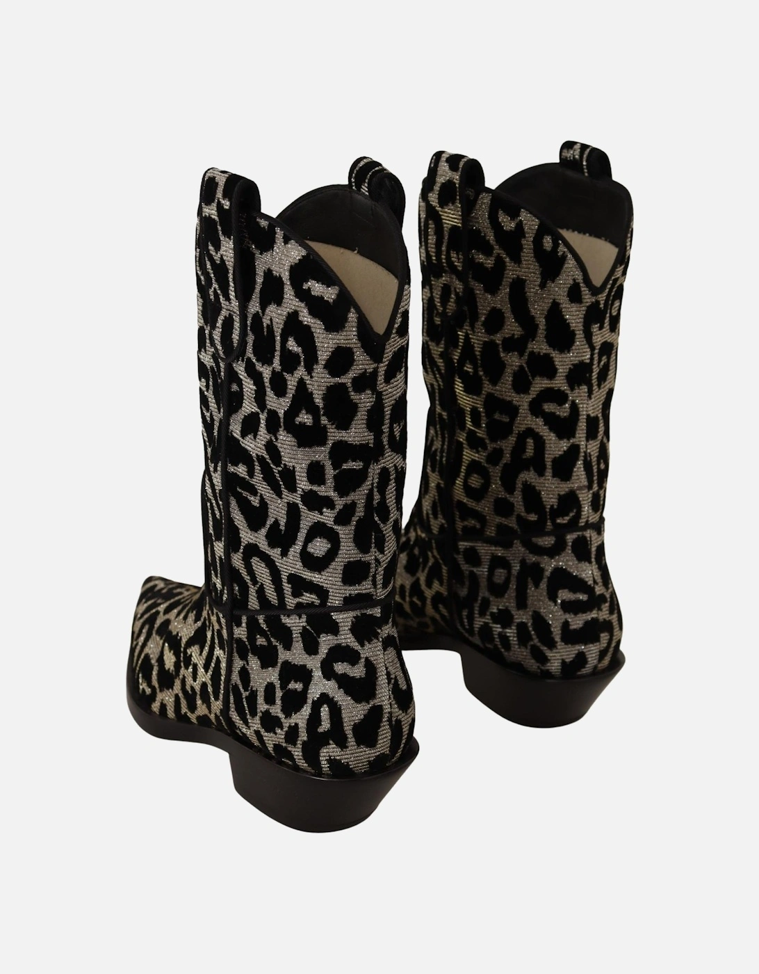 Leopard Print Western Ankle Boots Women - Black