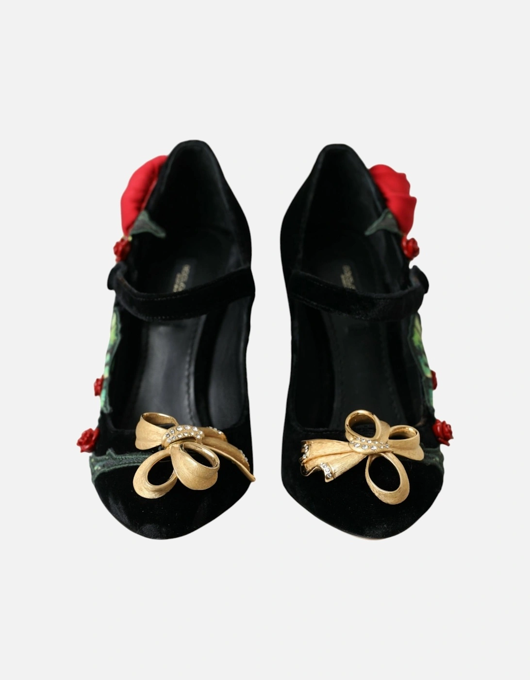 Floral Embellished Mary Jane Pumps Heels Women - Black