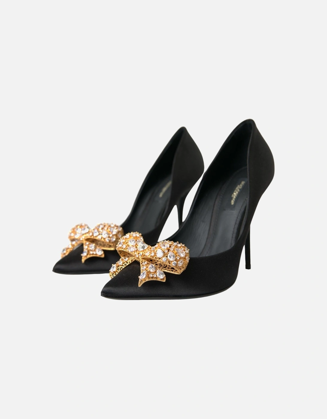 Crystal Embellished Suede Heels Pumps Women - Black