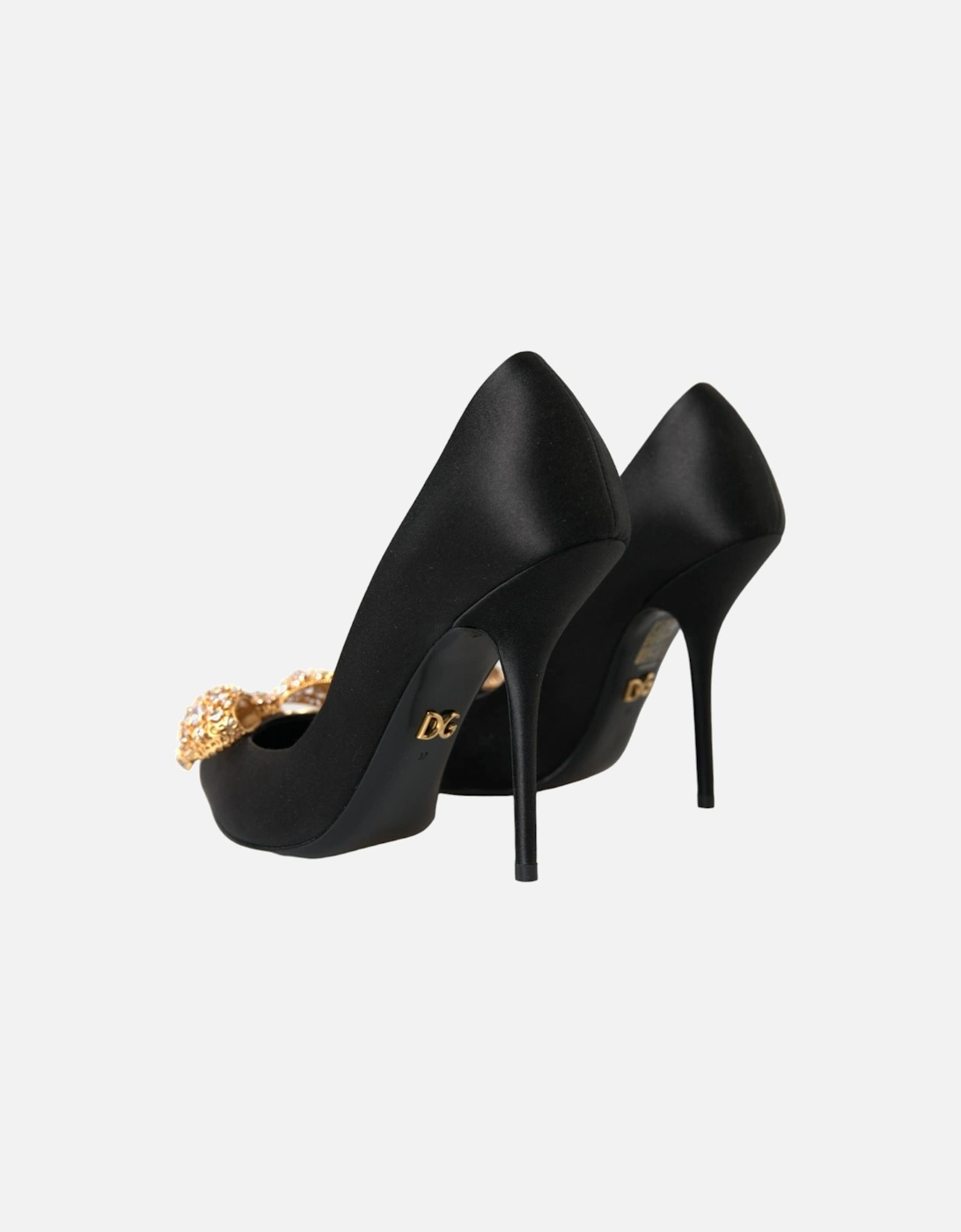 Crystal Embellished Suede Heels Pumps Women - Black