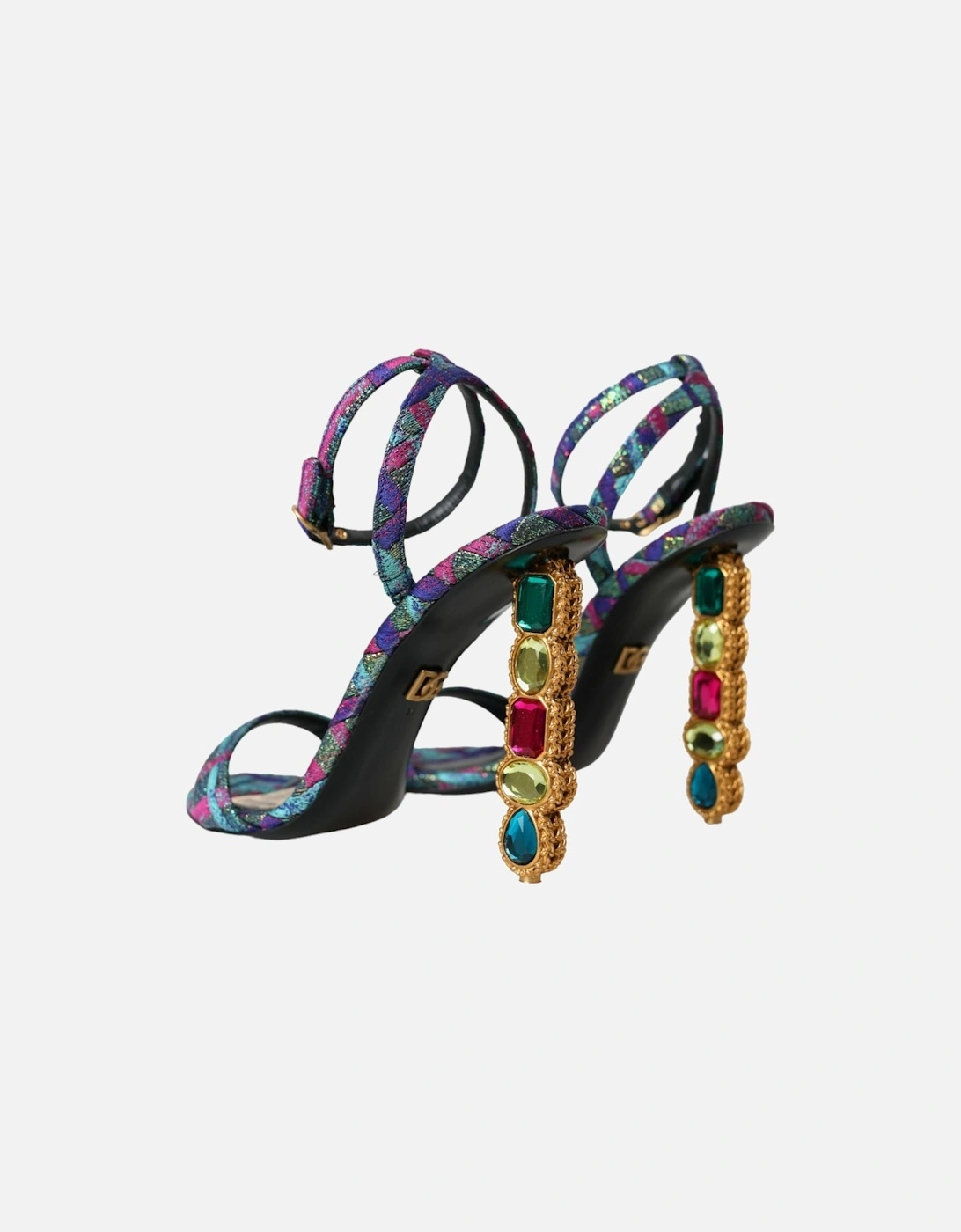 Crystal-Embellished Ankle Strap Heels Sandals Women - Multicolor