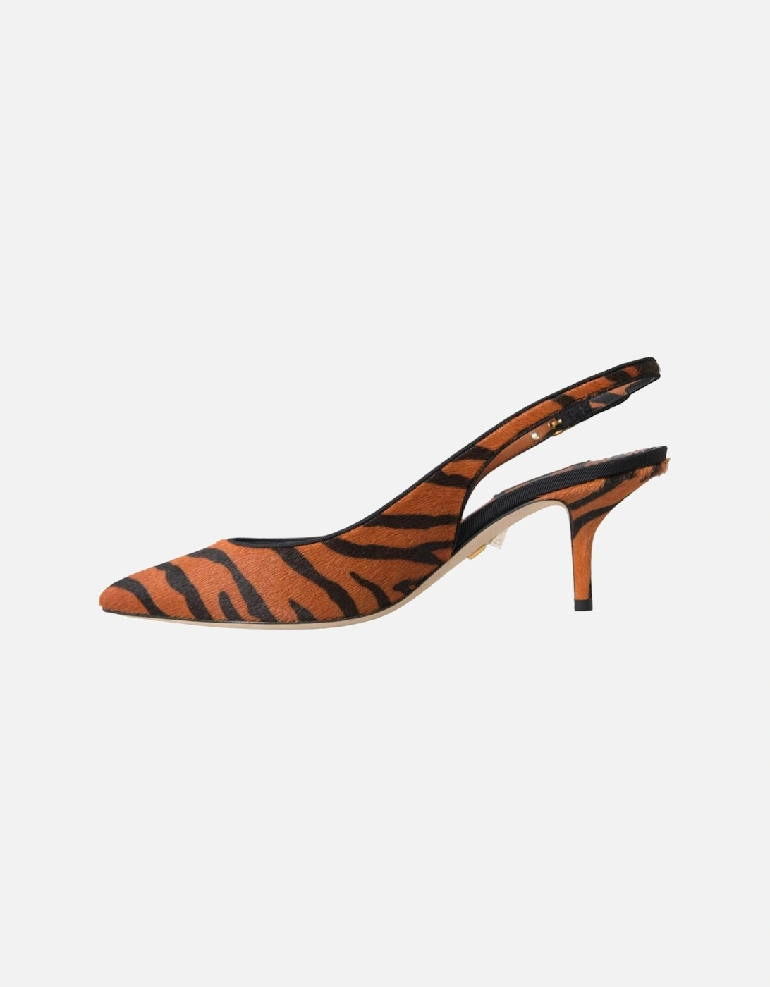 Zebra Print Slingback Sandals with Buckle Closure Women - Orange