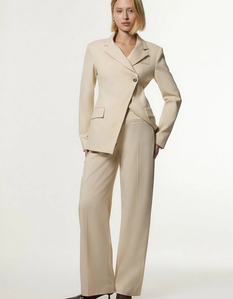 Soft Structured Tailored Wide Leg Trousers