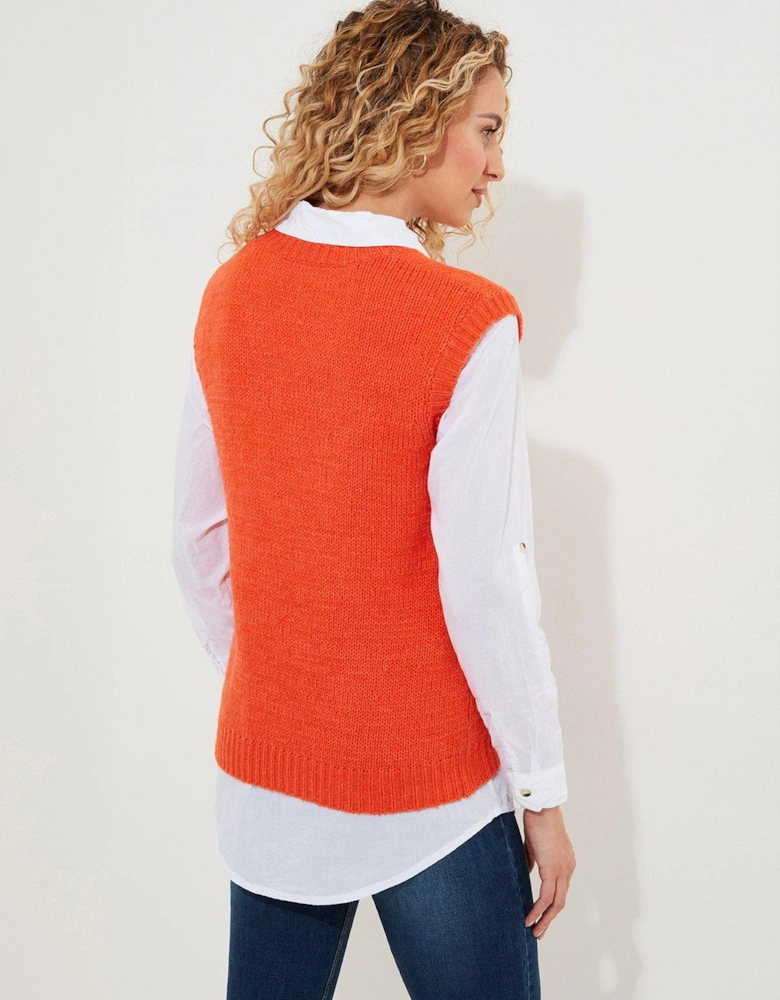 Lucy Knitted Vest - Orange