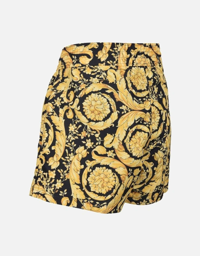 Barocco Swim Shorts, Black/Gold