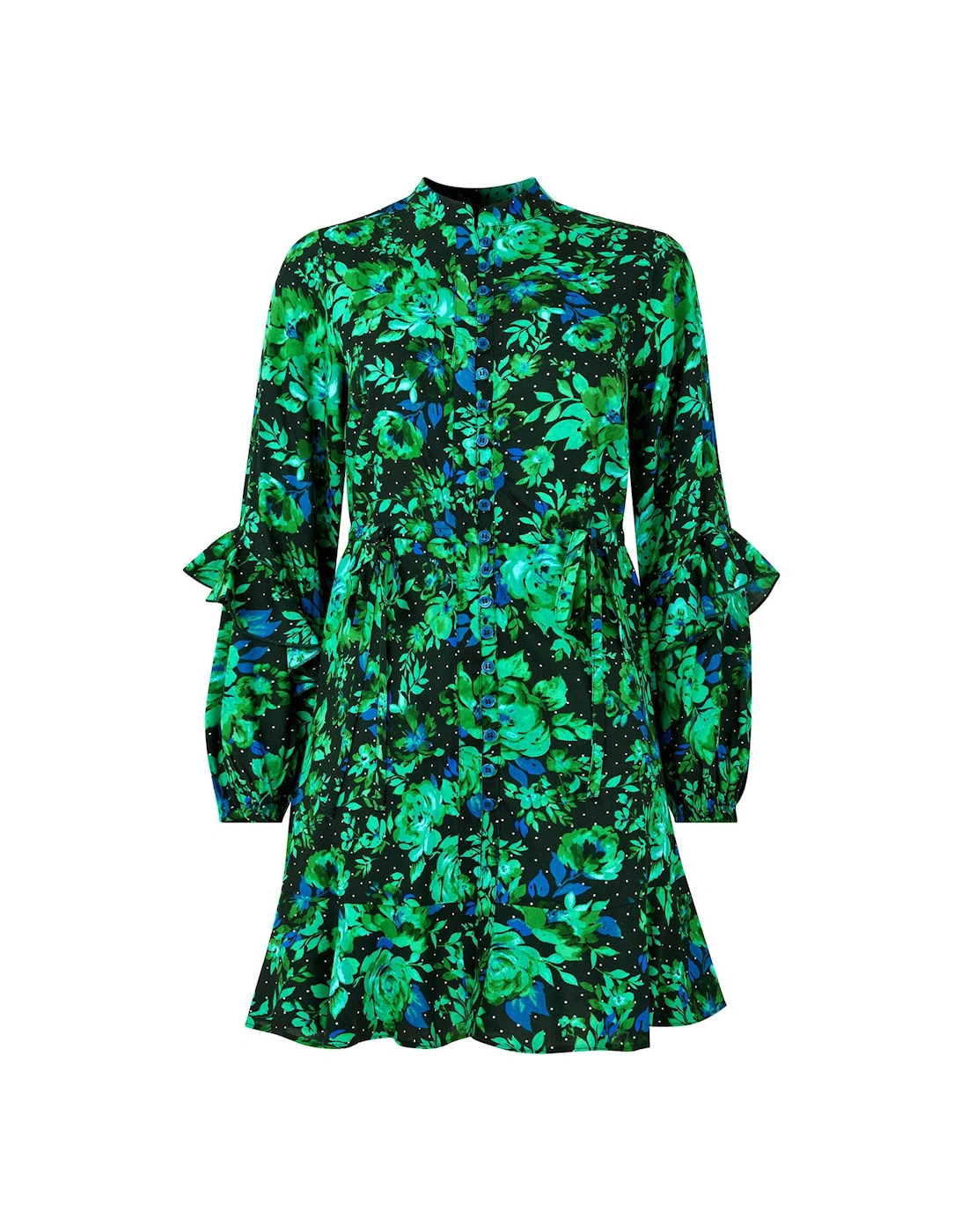 Winter Florals Tunic Dress - Bright Green