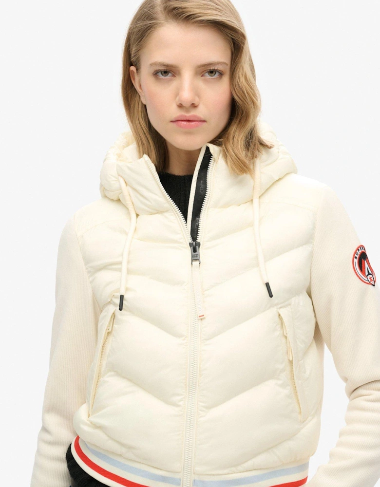 Hooded Storm Fuji Hybrid Bomber Jacket - White