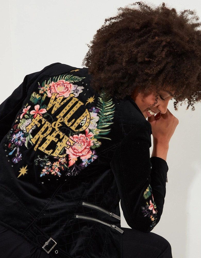 Embroidered Boutique Jacket - Black