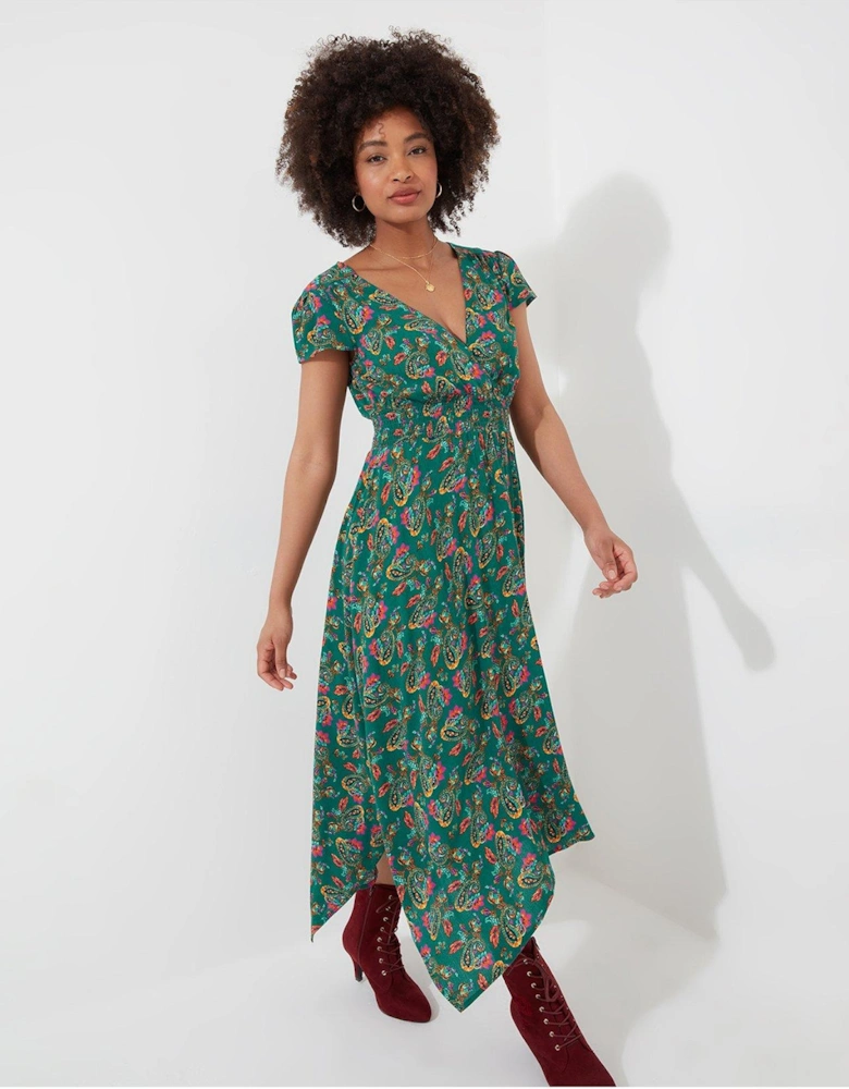 Iris Dippy Hem Dress - Green