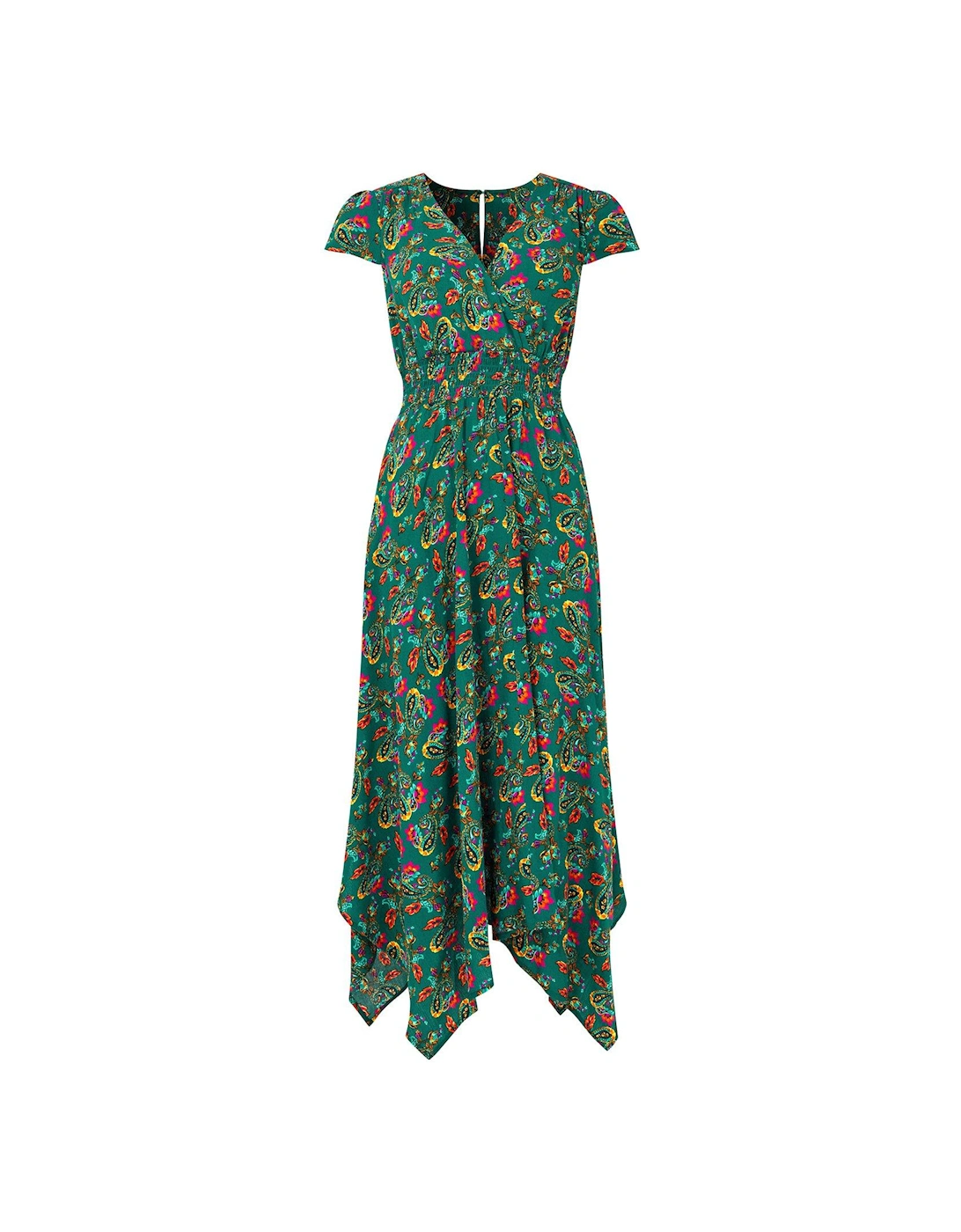 Iris Dippy Hem Dress - Green