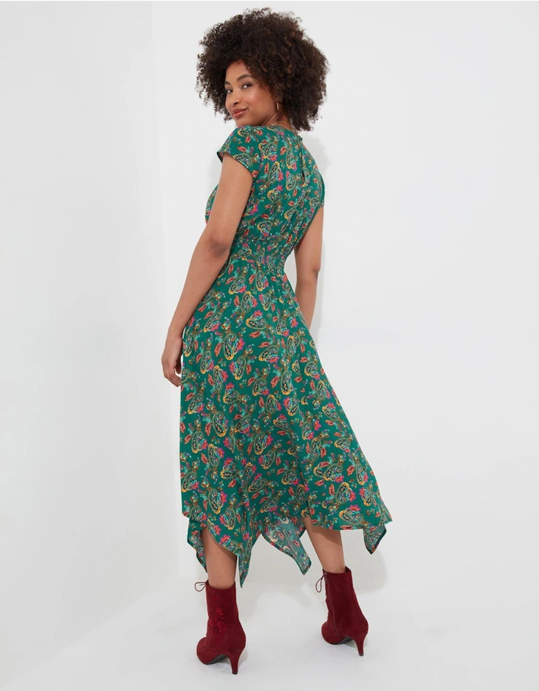 Iris Dippy Hem Dress - Green