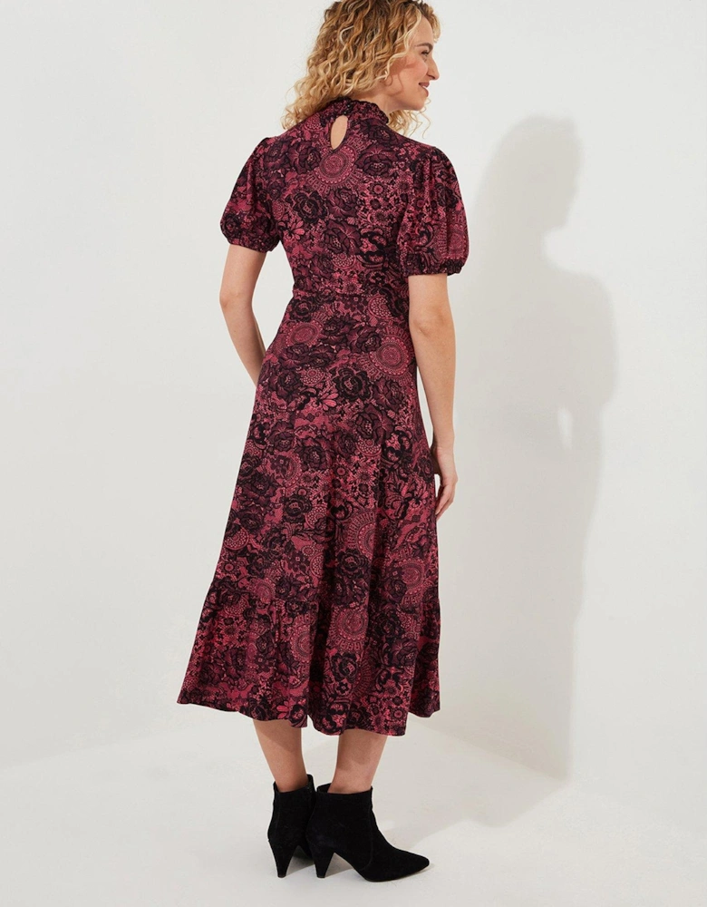 Lovely Lace Print Jersey Dress