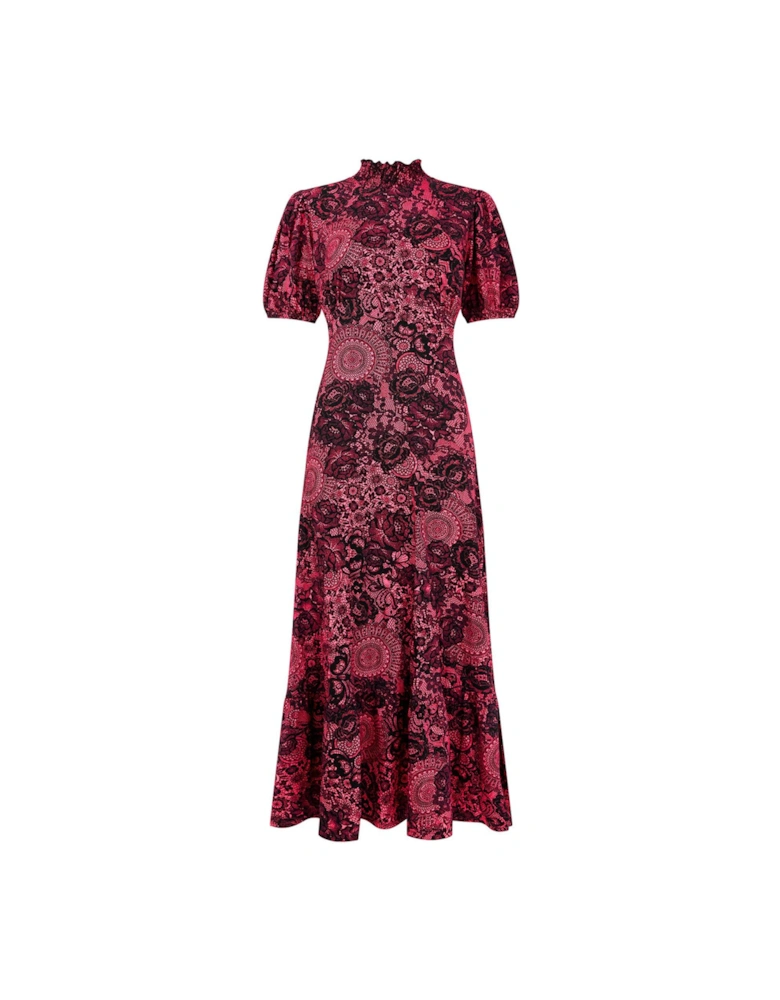 Lovely Lace Print Jersey Dress