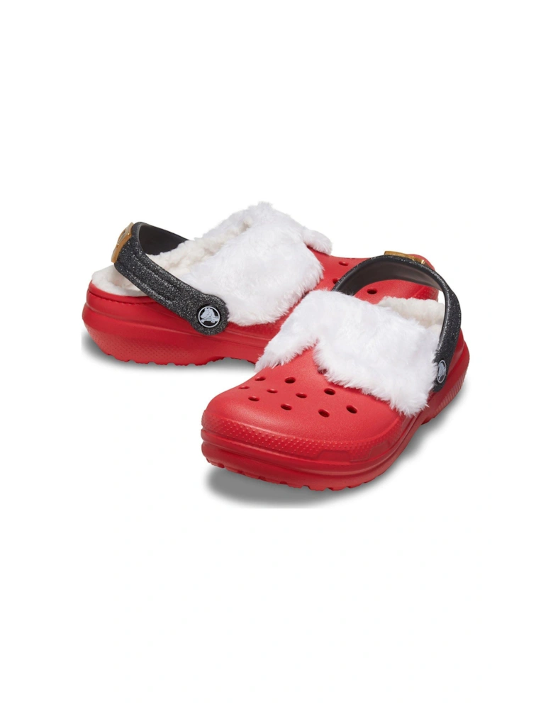 Kids Classic Lined Santa Clog - Red