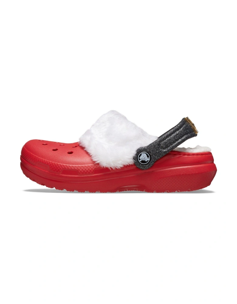 Kids Classic Lined Santa Clog - Red