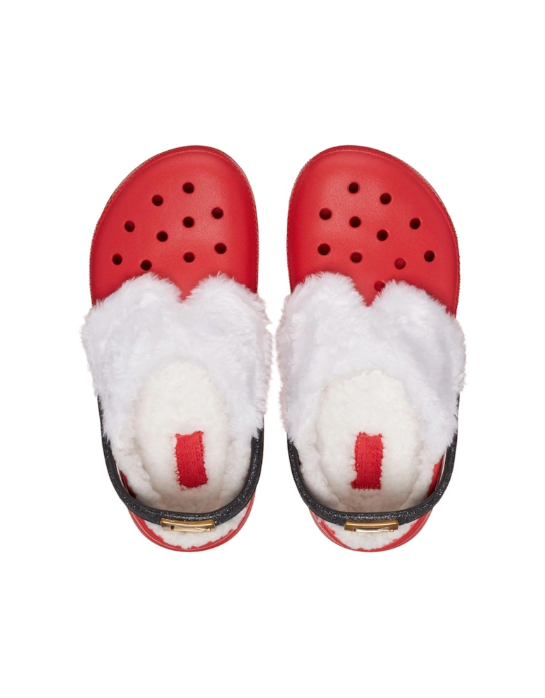 Kids Classic Lined Santa Clog - Red