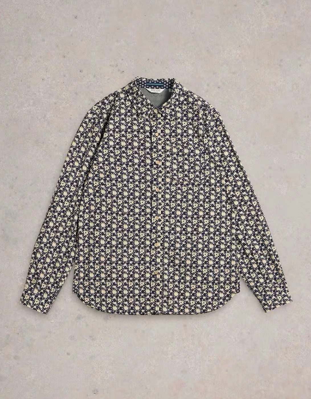 Men's Fuji Flower Printed Shirt Navy Print