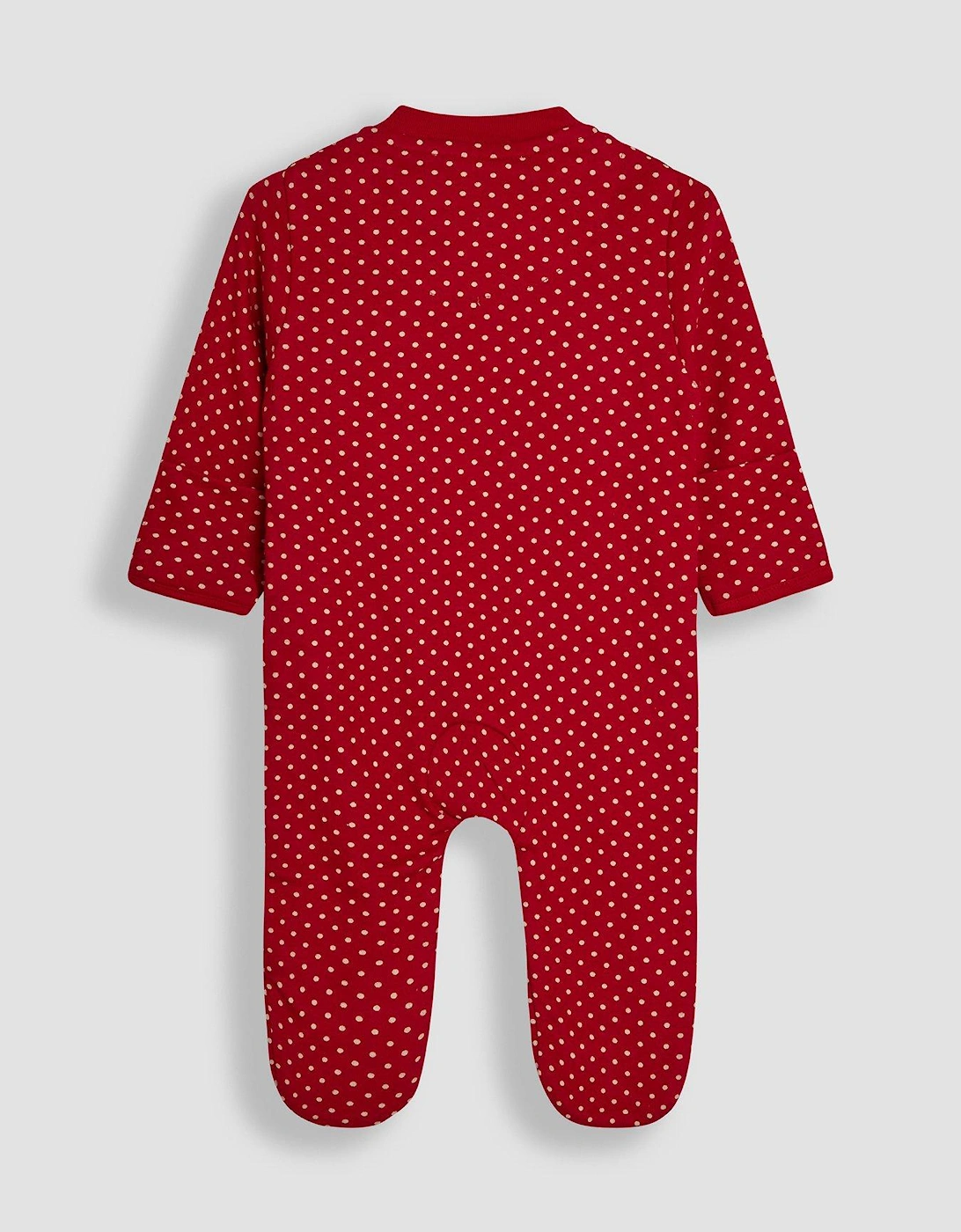 Girls Reindeer Applique Sleepsuit - Red