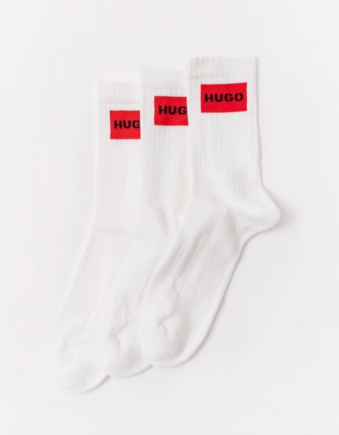 HUGO 3-Pack Quarter Length Combed Cotton Ribbed Mens Socks NOS, 4 of 3