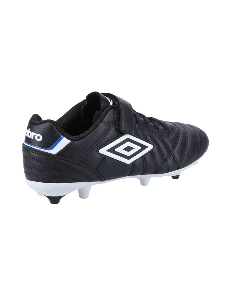 Junior Speciali Liga Firm Ground Velcro Football Boot - Black