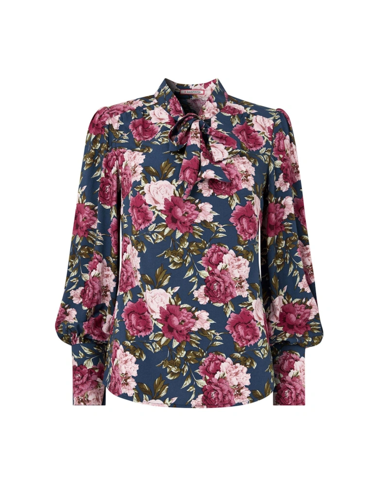 Make A Statement Printed Blouse - Blue