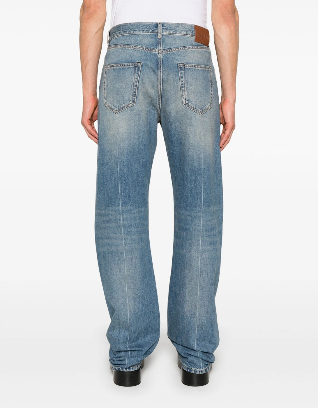 Washed Straight Leg Jeans Blue