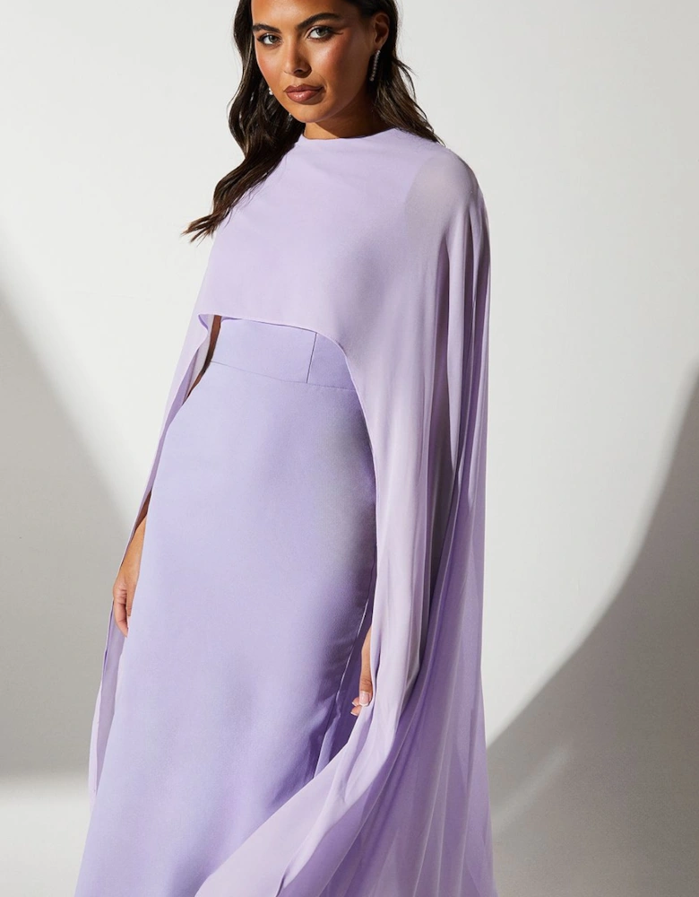 Cape Sleeve Maxi Dress