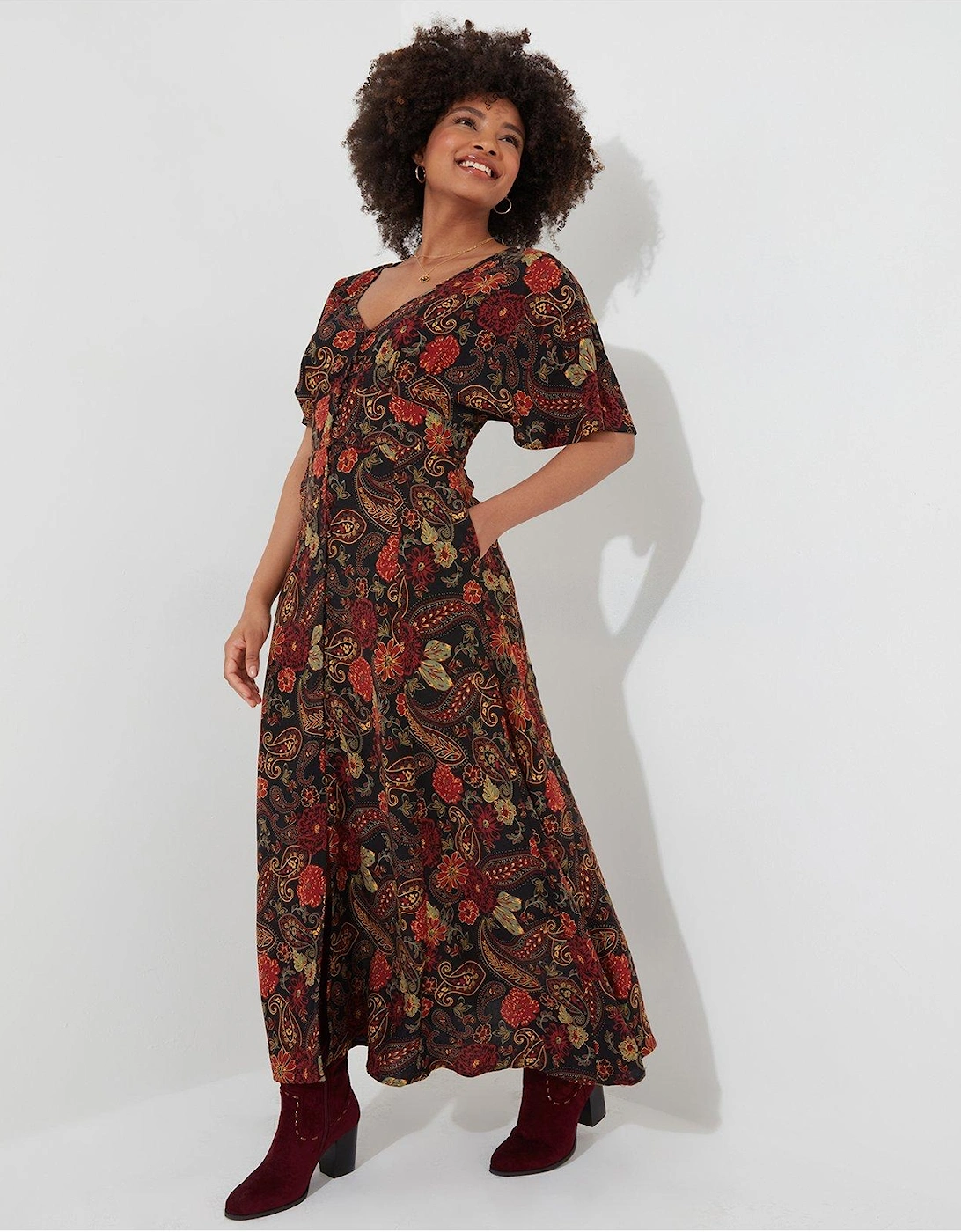 Autumn Colours Dress - Brown