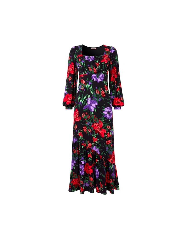 Shona Floral Print Midaxi Dress - Multi