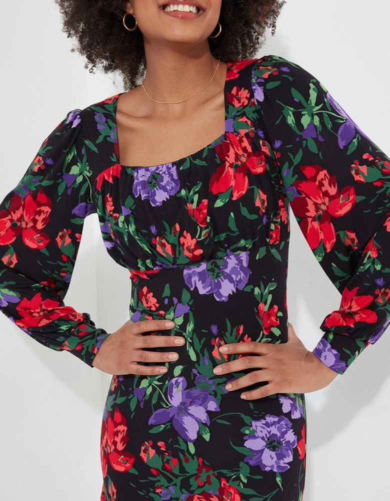 Shona Floral Print Midaxi Dress - Multi