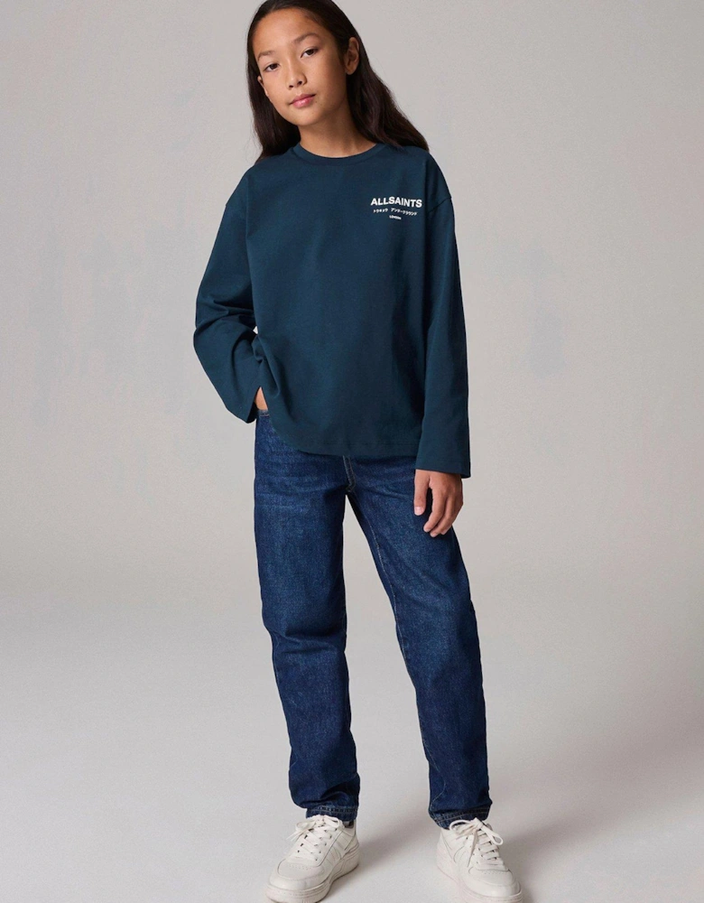 All Saints Kids Underground Long Sleeve Tee - Navy