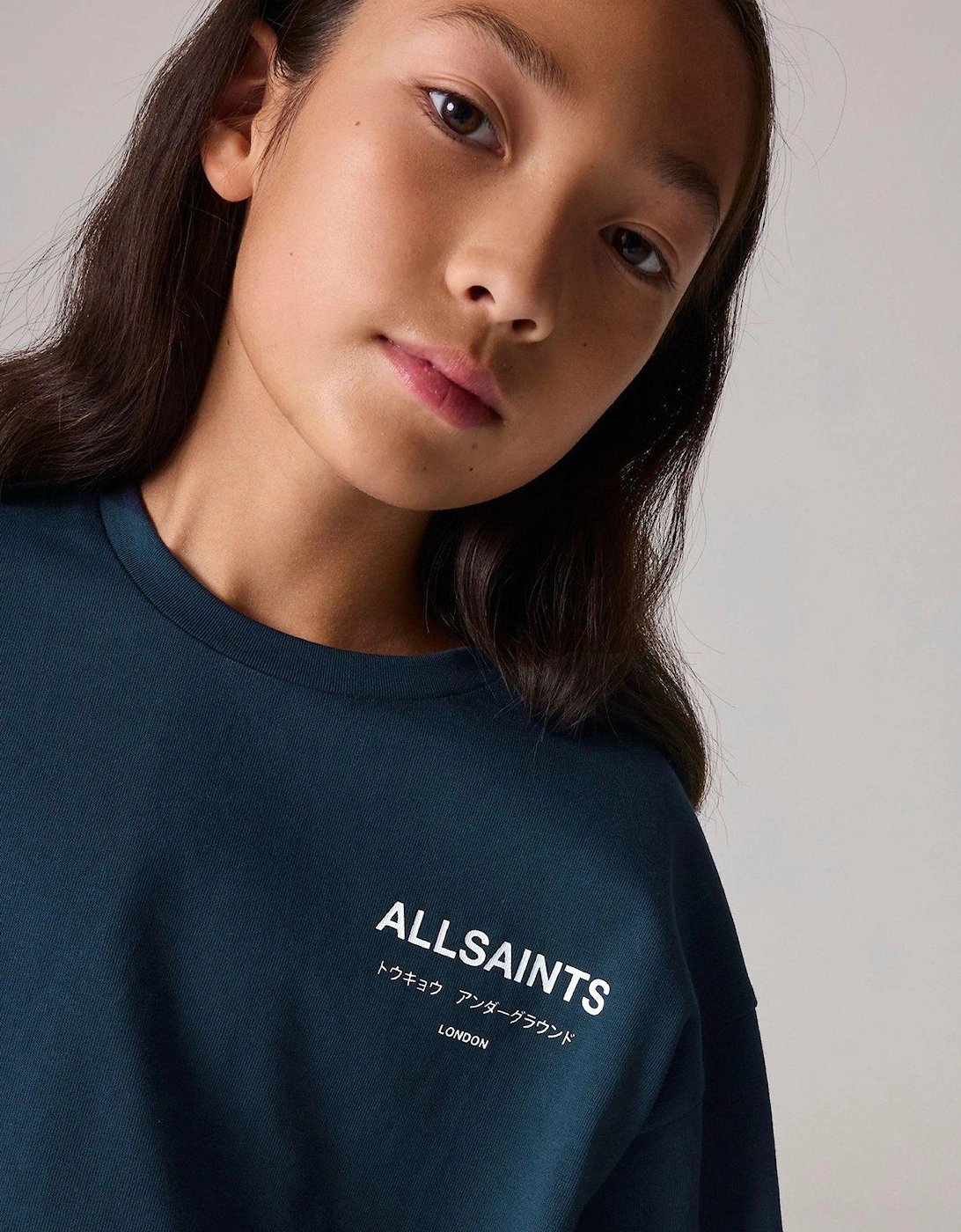 All Saints Kids Underground Long Sleeve Tee - Navy