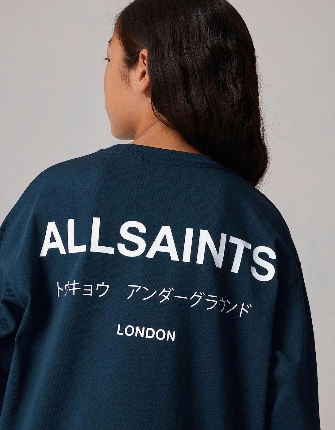 All Saints Kids Underground Long Sleeve Tee - Navy