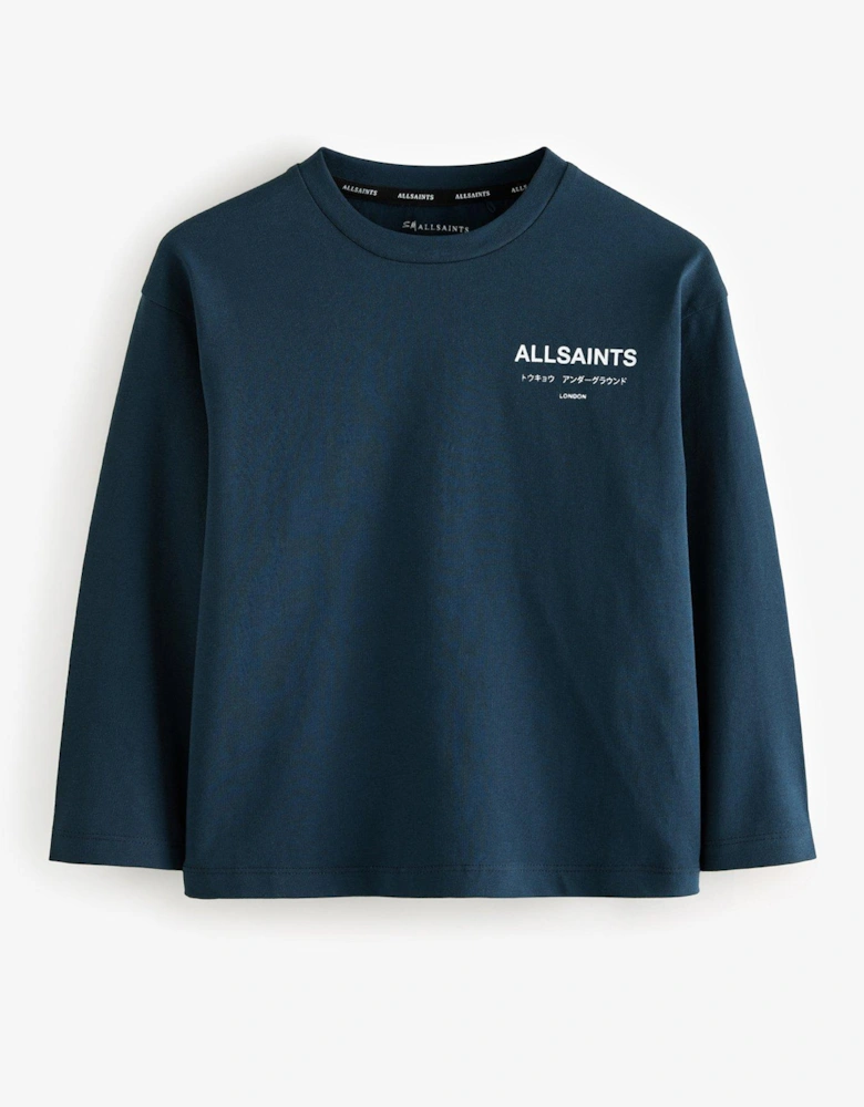 All Saints Kids Underground Long Sleeve Tee - Navy