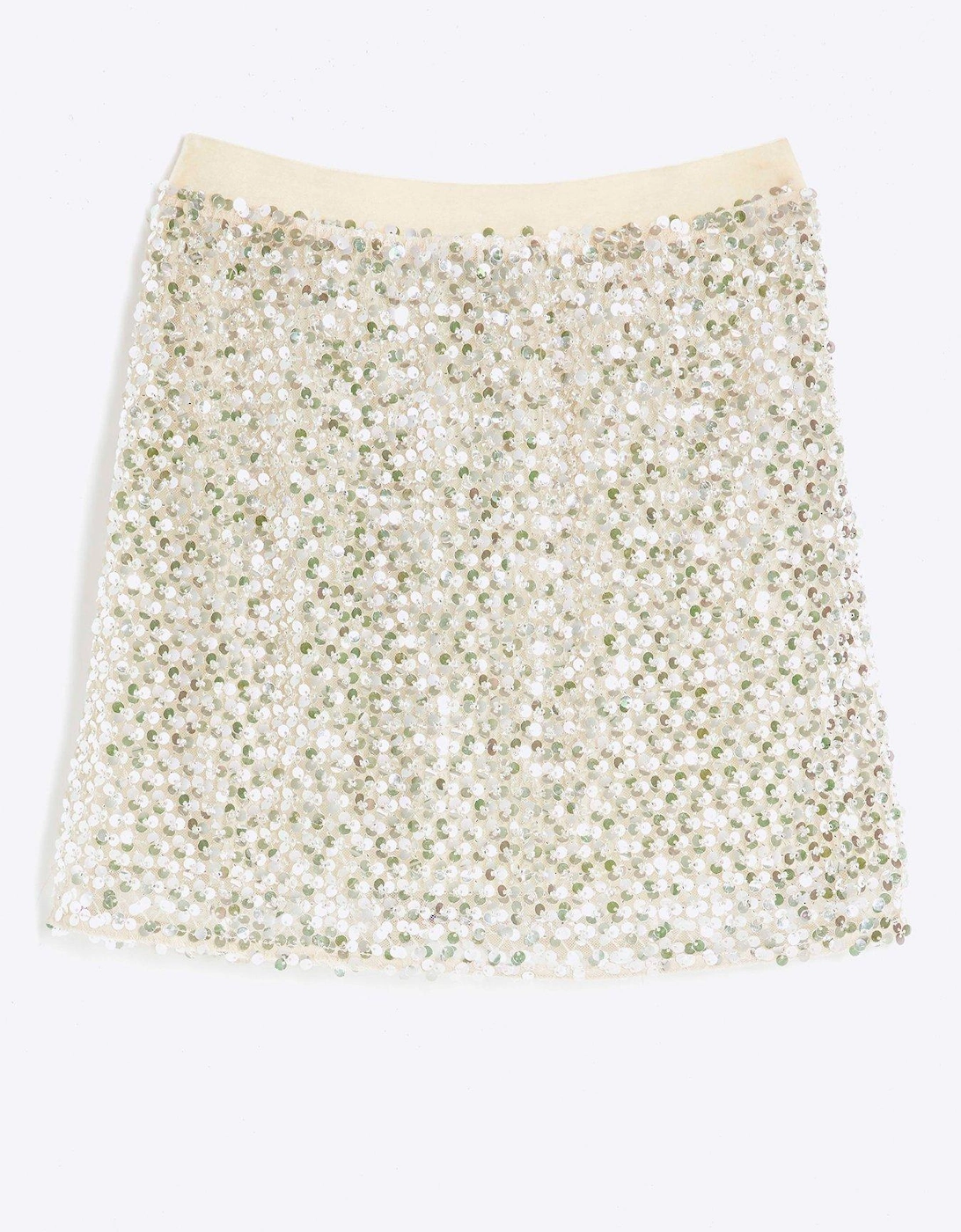 Embellished Mini Skirt - Cream