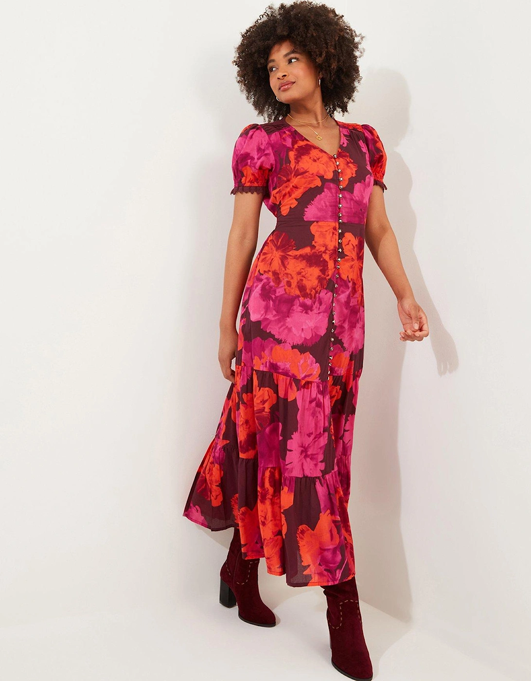 Stunning Florals Dress -pink