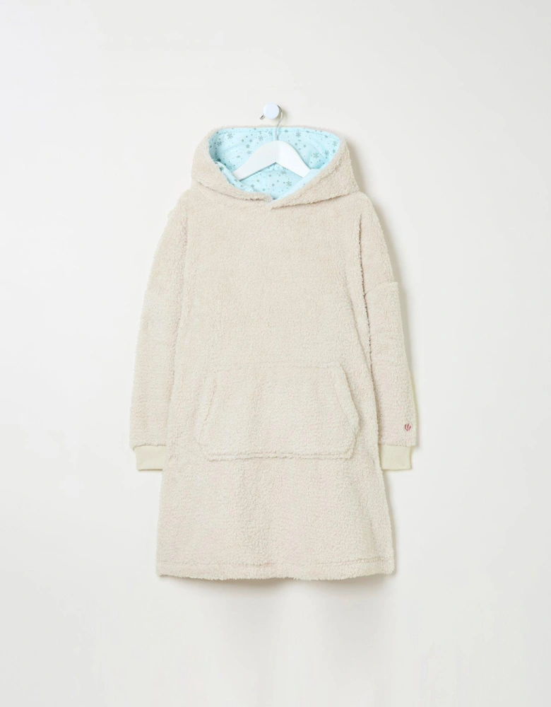 Girls Rabbit Oversized Hoodie - Beige