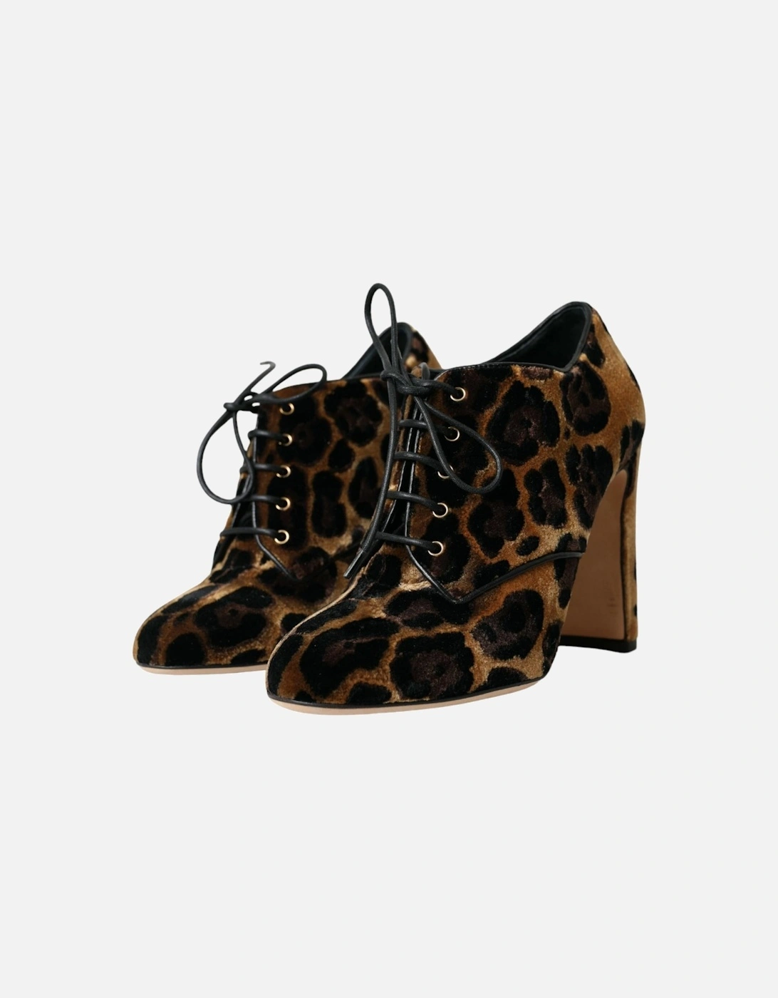 Leopard Lace Up Ankle Boots Women - Brown