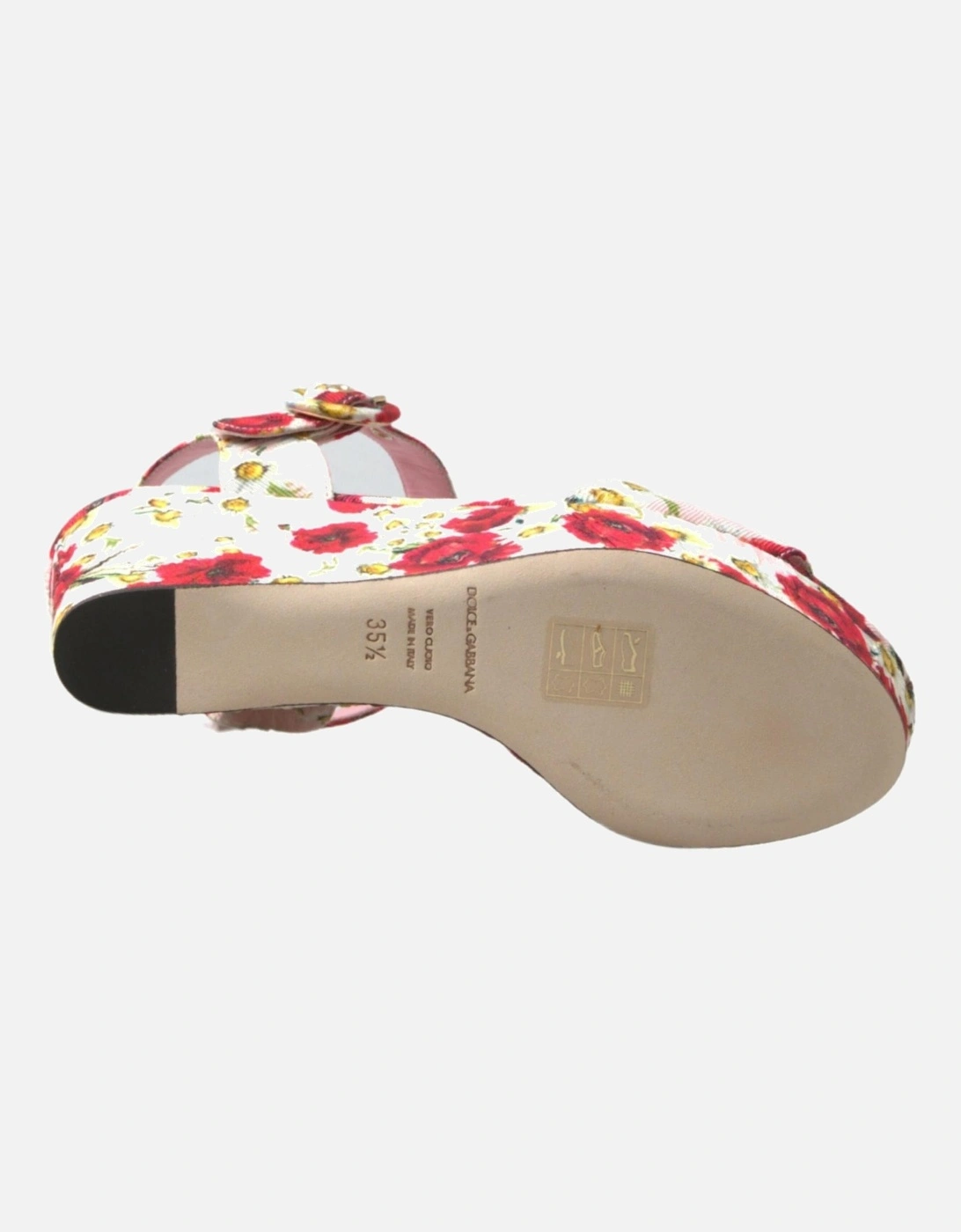 Floral Poppies and Daisies Wedge Sandals Women - Multicolor