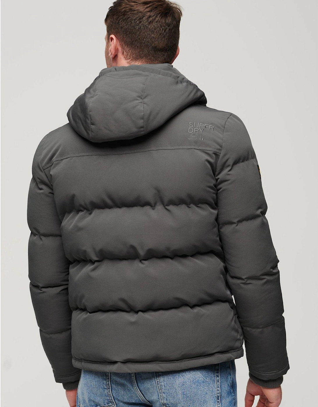 Everest Short Hooded Padded Coat - Dark Grey