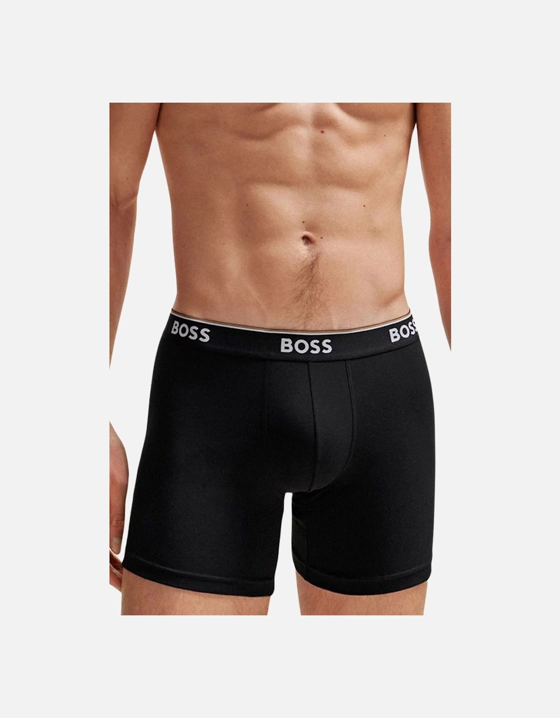 3-Pack Power Logo Long Boxer Briefs, Black