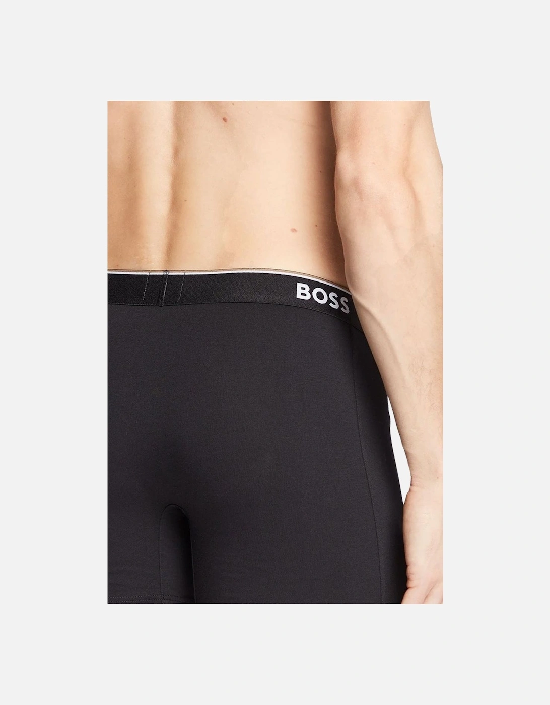 3-Pack Power Logo Long Boxer Briefs, Black