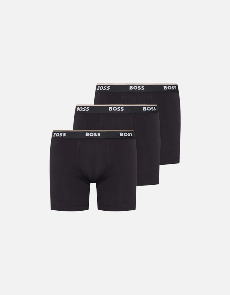 3-Pack Power Logo Long Boxer Briefs, Black