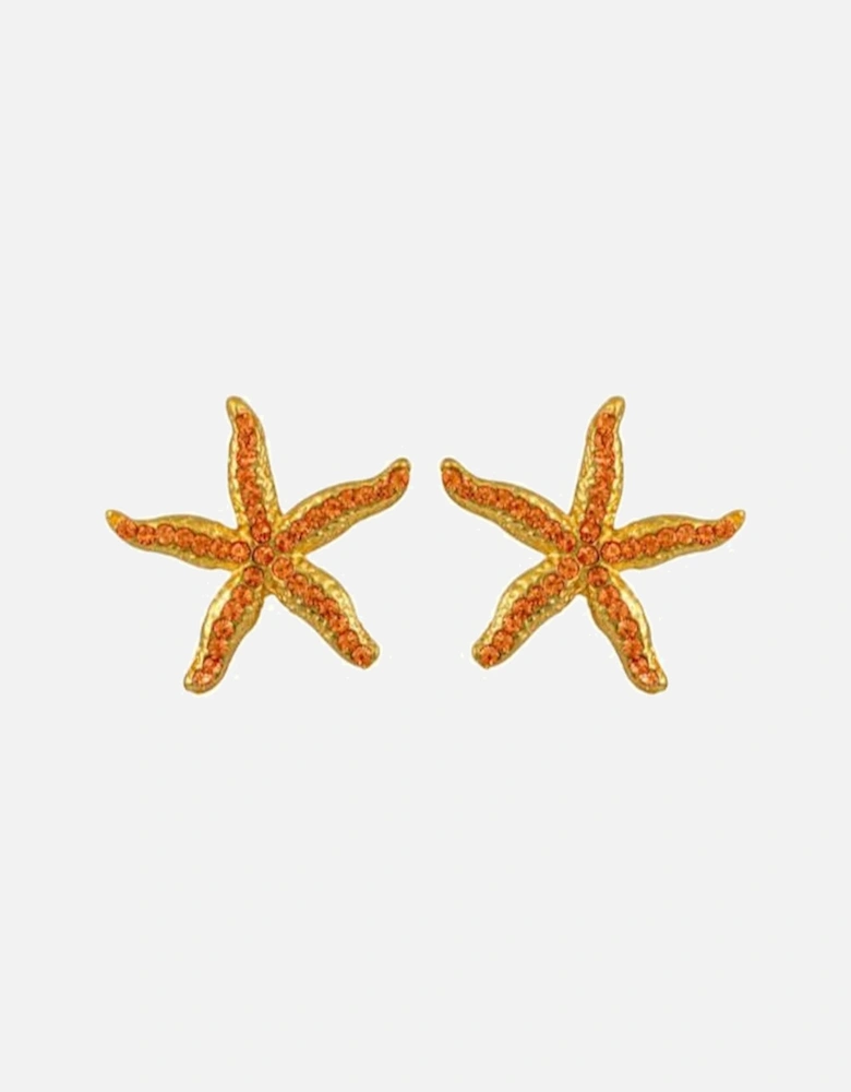 Marina's Golden Starfish Crystal Earrings Daphne x Oceanus