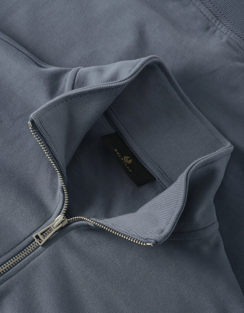 Signature Patch Quarter Zip Sweatshirt Blue