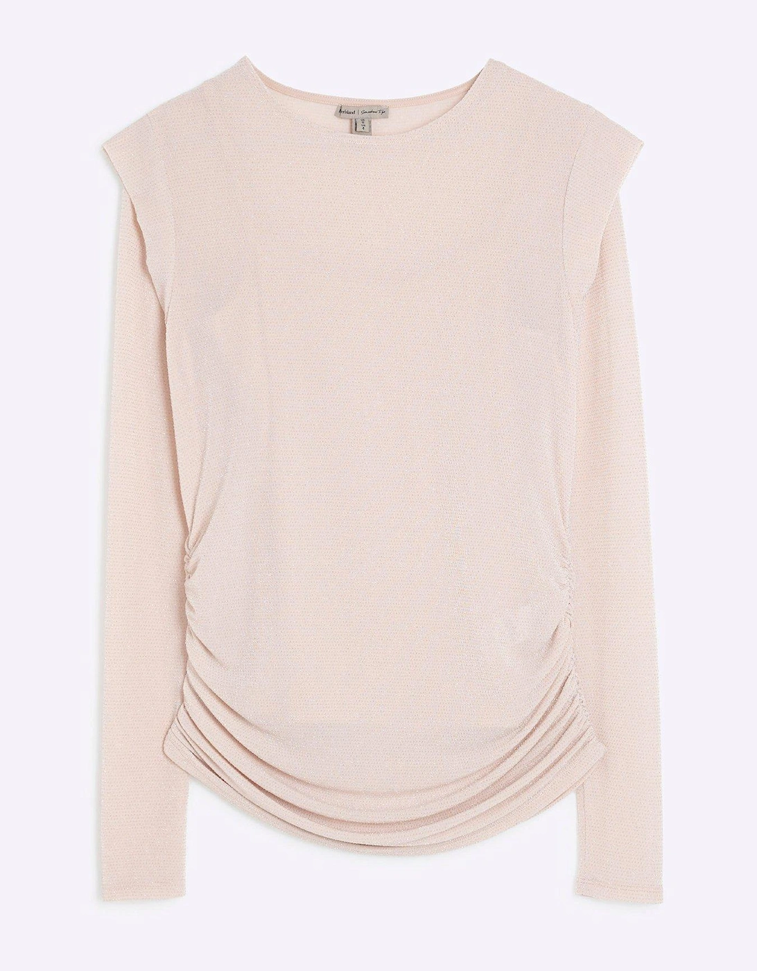 Ruched Lurex Top - Light Pink