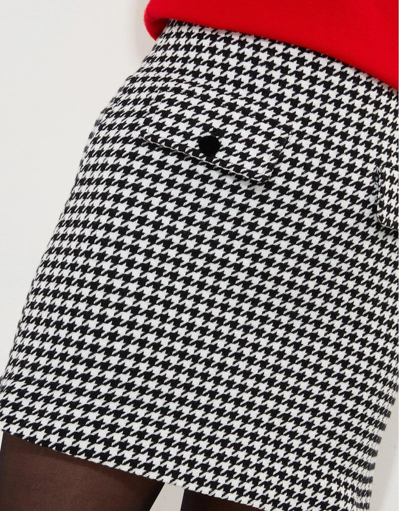 Daring Dogtooth Skirt - Black/White