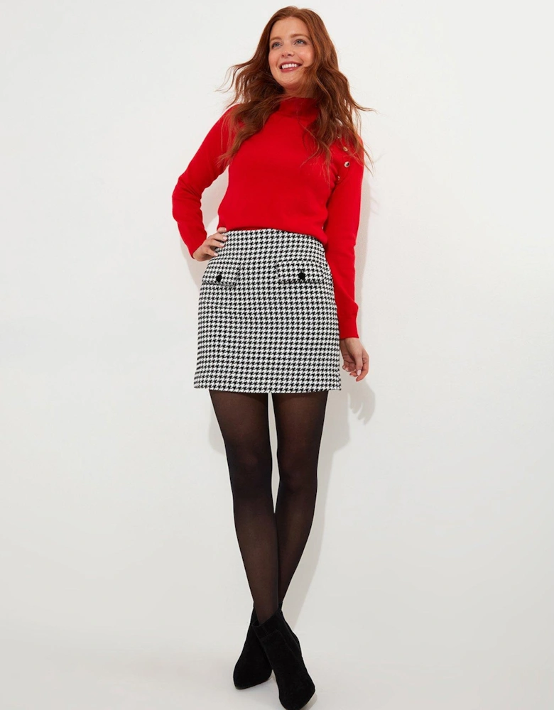 Daring Dogtooth Skirt - Black/White